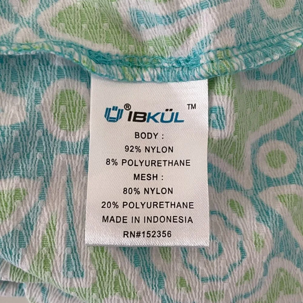 Ibkul Women's Golf Dress Medium Green Blue Active Long Sleeve Mesh Knee Length - Picture 5 of 7